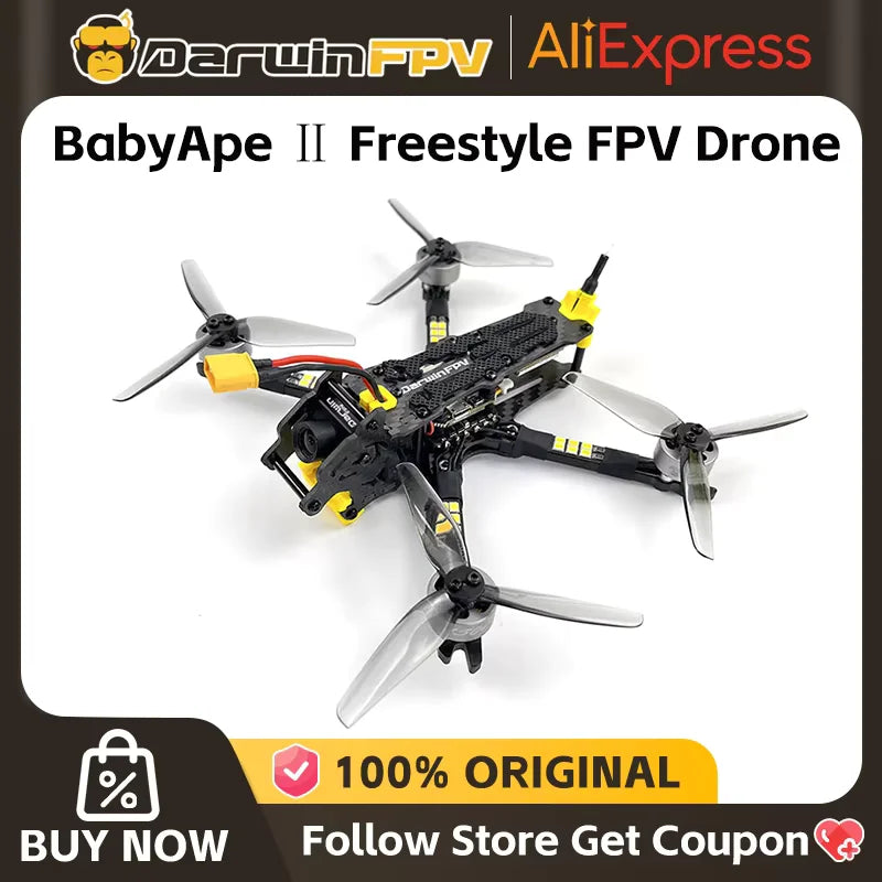 Darwin FPV Baby Ape II Freestyle 3.5inch FPV Racing Drone F411 FC 30A ESC 1504 Motor