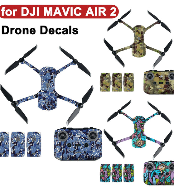 For DJI MAVIC AIR 2 Drone Decorative Stickers Body Cover PVC Scratch Skins