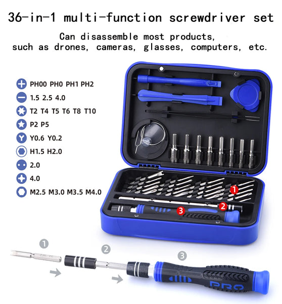 MYOBO-Drone Repair Parts Tool Kit 36-in-1 Precision Screwdriver Set for DJI Mini Accessory